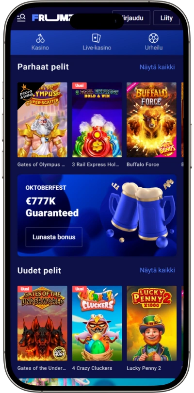 Frumzi Casino Mobiilikäyttö